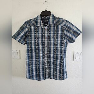 Prana Men's Short Sleeve Button Down Shirt Size M
